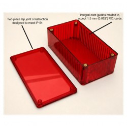 Hammond 1591DTRD, polycarbonate enclosure, translucent red, IP54
