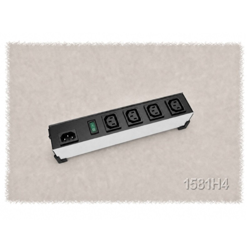 Hammond 1581H4, ciabatta "Heavy Duty" 4 prese IEC out e interruttore illuminato