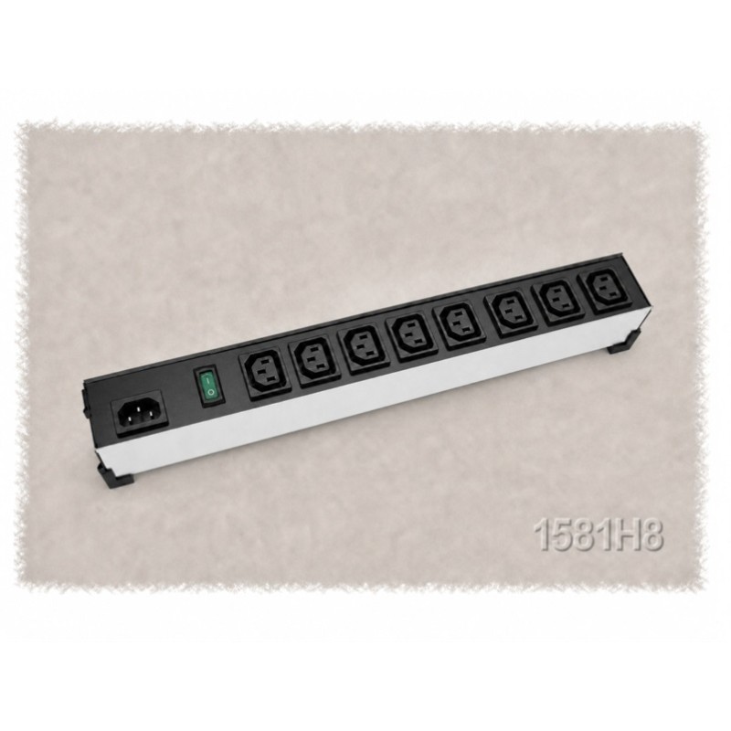 Hammond 1581H8, ciabatta "Heavy Duty" 8 prese IEC out e interruttore illuminato