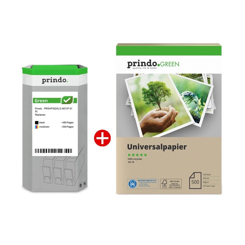ORIGINAL Prindo Green XL nero / differenti colori / bianco fumo Value Pack PRSHP302XLG MCVP 01