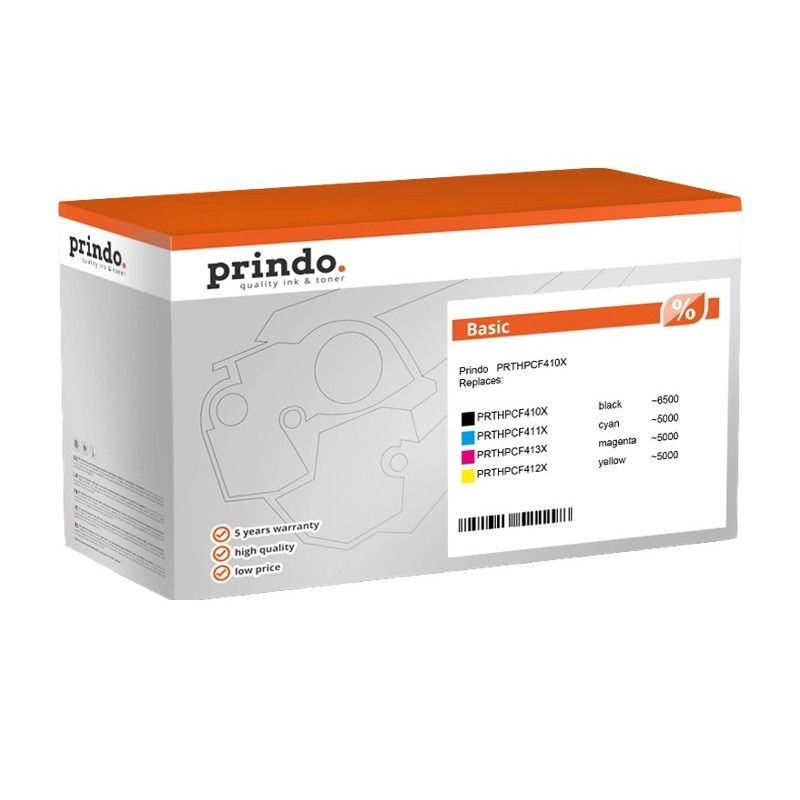 ORIGINAL Prindo Basic Rainbow nero / ciano / magenta / giallo Value Pack (PRTHPCF410XB)