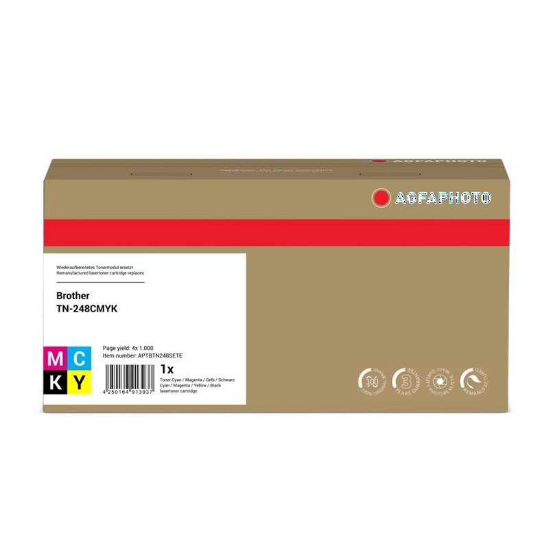 ORIGINAL Agfa Photo Multipack nero / ciano / magenta / giallo APTBTN248SETE