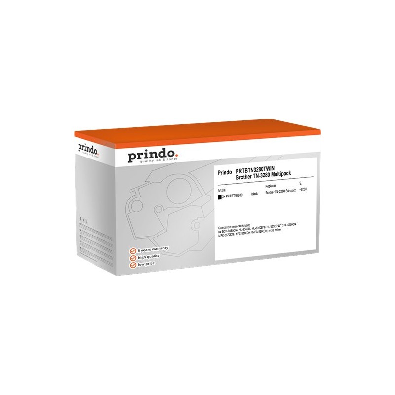 ORIGINAL Prindo Multipack nero PRTBTN3280TWIN Classic ~16000 Seiten