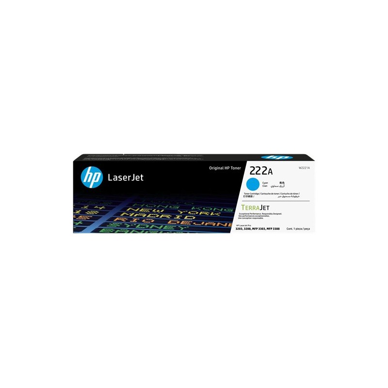 ORIGINAL HP toner ciano W2221A 222A ~1200 Seiten