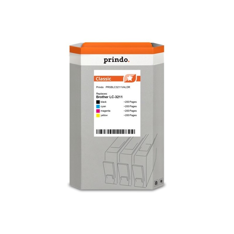 ORIGINAL Prindo Multipack nero / ciano / magenta / giallo PRSBLC3211VALDR Classic ~800 Seiten
