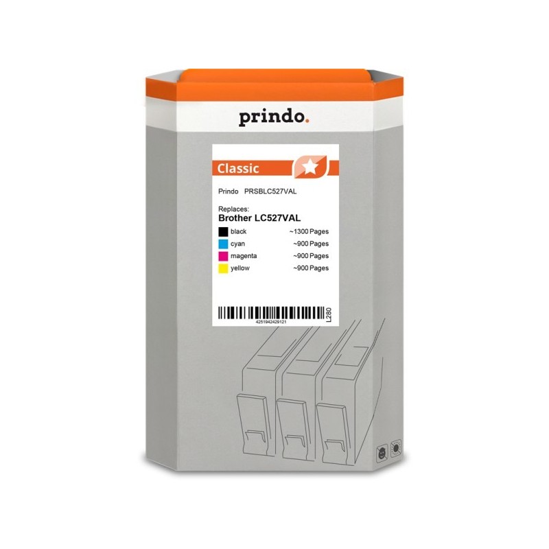 Prindo Multipack nero / ciano / magenta / giallo PRSBLC527VAL Classic ~4000 Seiten
