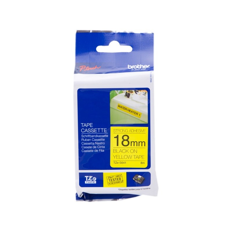 ORIGINAL Brother Nastro Nero su giallo TZe-S641 TZ-S641 18 mm x 8 m, laminato