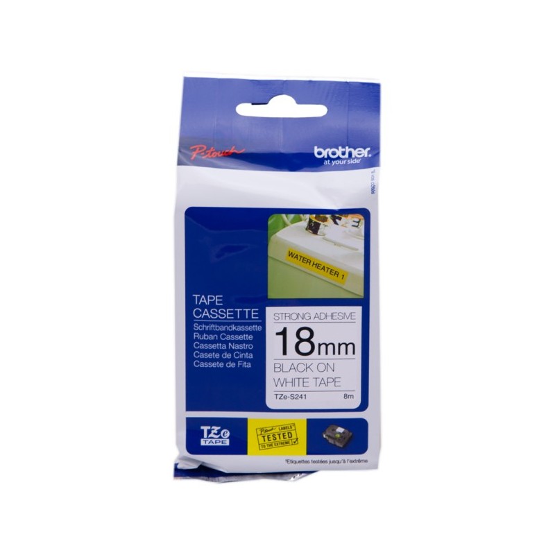 ORIGINAL Brother Nastro Nero su bianco TZe-S241 TZ-S241 18 mm x 8 m, laminato