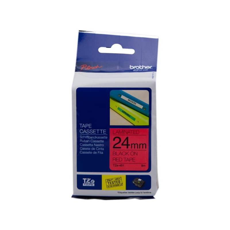 ORIGINAL Brother Nastro Nero su rosso TZe-451 TZ-451 24 mm x 8 m, laminato