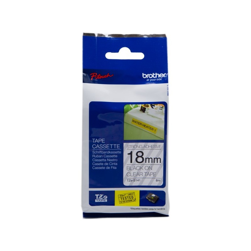 ORIGINAL Brother Nastro Nero su trasparente TZe-S141 TZ-S141 18 mm x 8 m, laminato