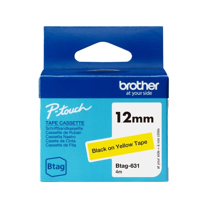 ORIGINAL Brother Nastro Nero su giallo Btag-631 Btag-631