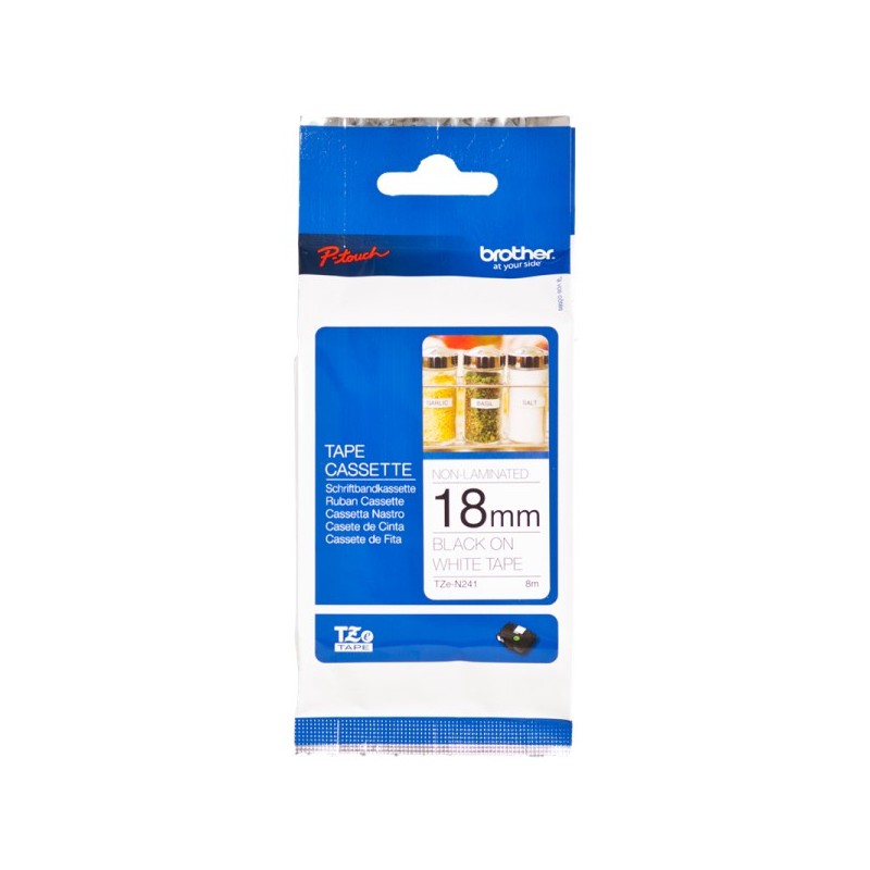 ORIGINAL Brother TZe-N241 Nastro per etichettatura nero su bianco – 18 mm di larghezza