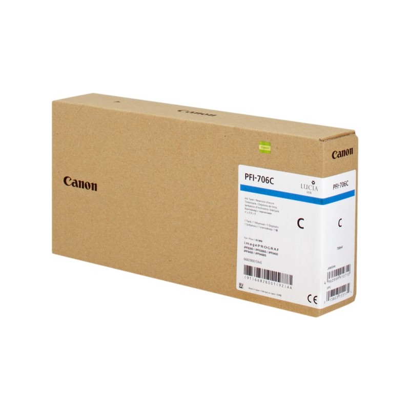 ORIGINAL Canon PFI-706c ciano Cartuccia d\'inchiostro 6682B001