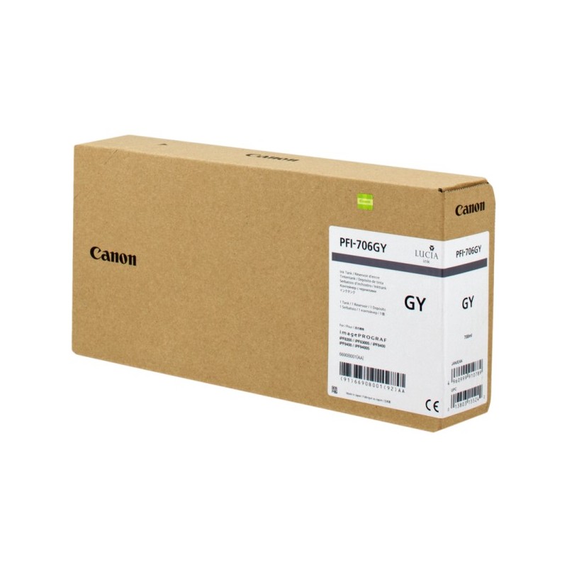 ORIGINAL Canon PFI-706gy Grigio Cartuccia d\'inchiostro 6690B001