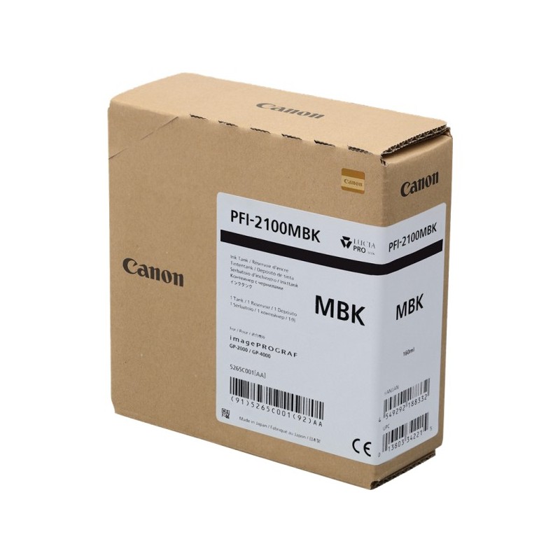 ORIGINAL Canon PFI-2100mbk Nero (opaco) Cartuccia d\'inchiostro 5265C001