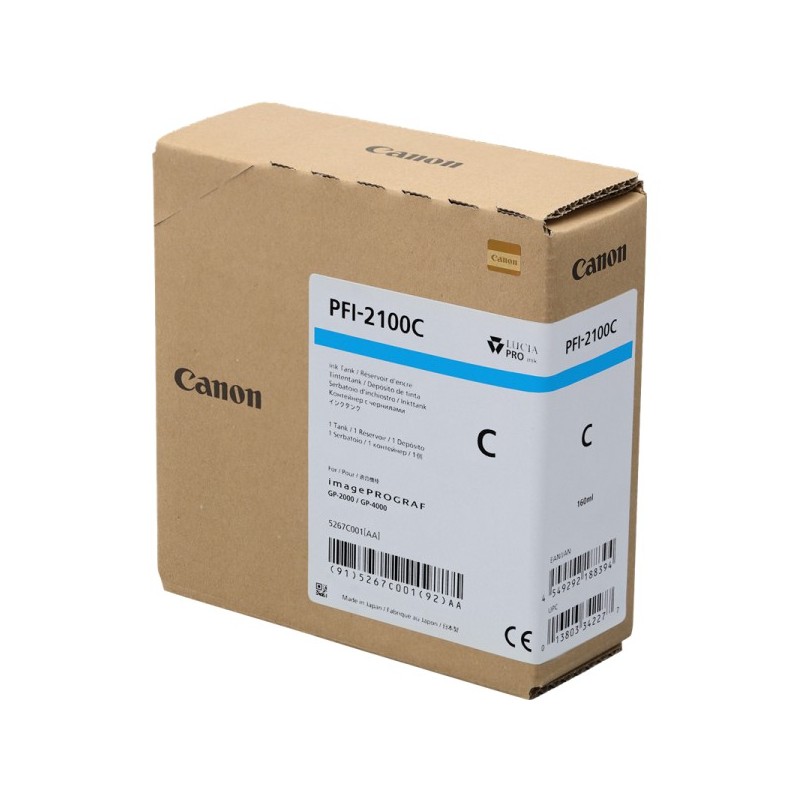 ORIGINAL Canon PFI-2100c ciano Cartuccia d\'inchiostro 5267C001