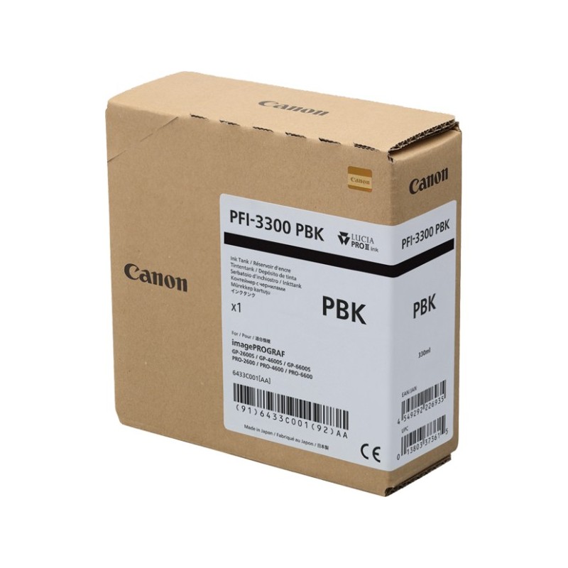 ORIGINAL Canon PFI-3300pbk Nero (Foto) Cartuccia d\'inchiostro 6433C001