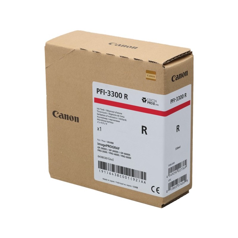 ORIGINAL Canon PFI-3300r Rosso Cartuccia d\'inchiostro 6438C001