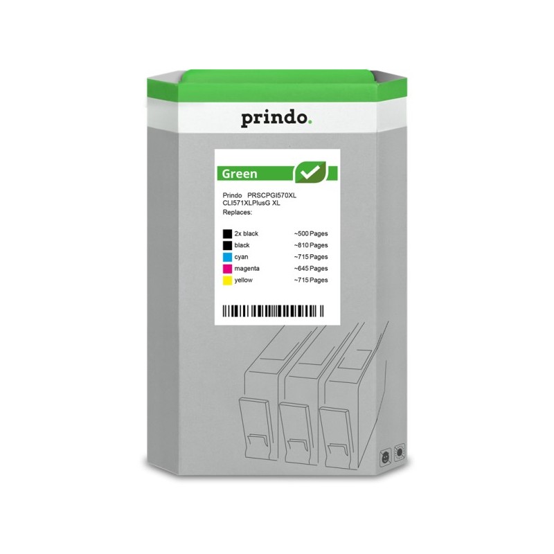 Prindo Green XL Multipack nero / nero / ciano / magenta / giallo (PRSCPGI570XL CLI571XLPlusG)