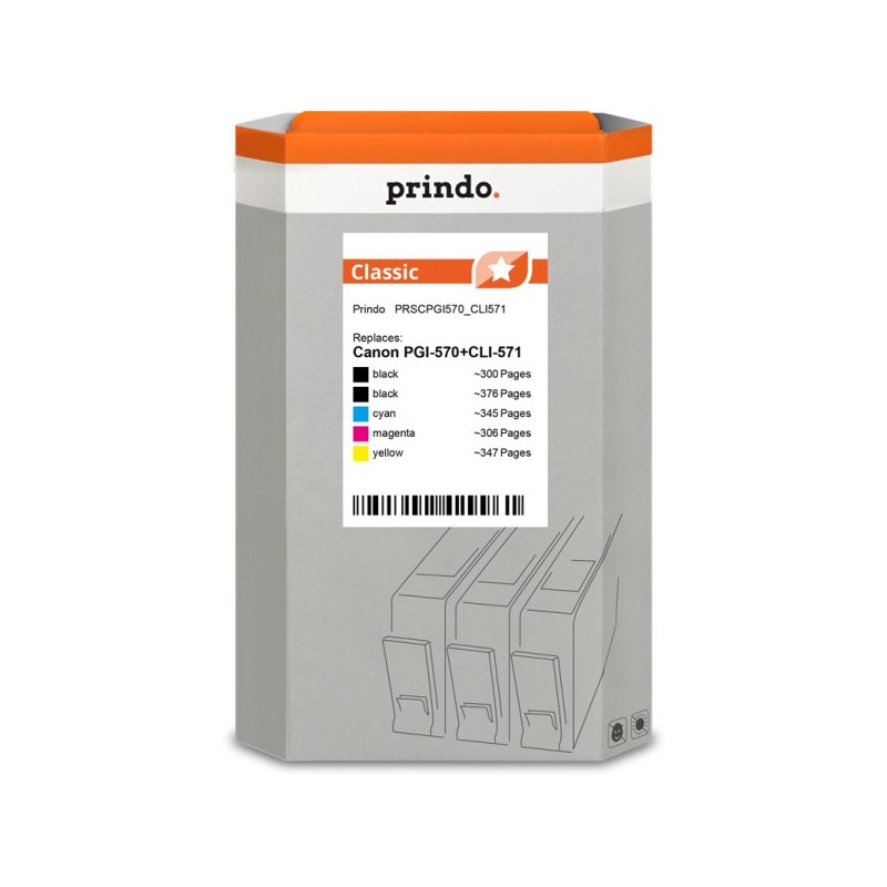 Prindo Classic Multipack nero / nero / ciano / magenta / giallo (PRSCPGI570_CLI571)