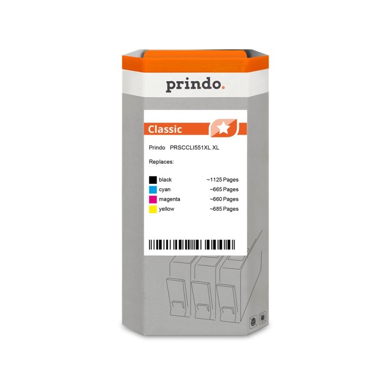 Prindo Classic XL Multipack nero / ciano / magenta / giallo (PRSCCLI551XL)