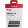 ORIGINAL Canon PFI-5100 10 Tintentanks Multipack Nero (opaco) / Nero (Foto) / ciano / magenta / giallo / ciano (Foto) / magenta 