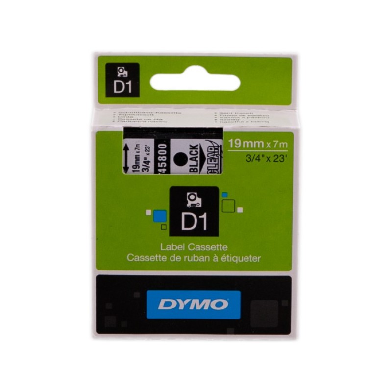 ORIGINAL DYMO Nastro Nero su trasparente (S0720820)