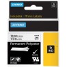 ORIGINAL DYMO 18483 Rhino Etichette in poliestere permanenti industriali 12mm x 5,5m Nastro Nero su bianco