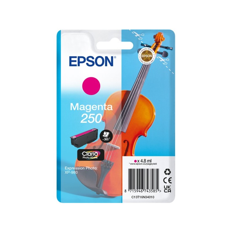 ORIGINAL Epson 250 magenta Cartuccia d'inchiostro C13T16N34010