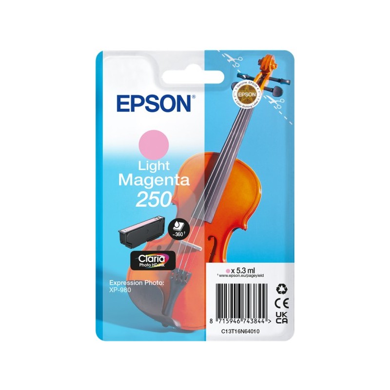 ORIGINAL Epson 250 light magenta Cartuccia d'inchiostro C13T16N64010