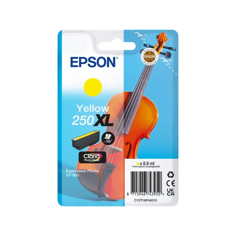 ORIGINAL Epson 250 XL giallo Cartuccia d'inchiostro C13T16P44010