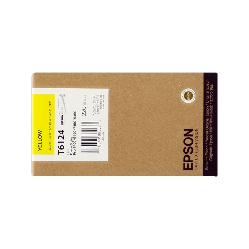 ORIGINAL Epson T6124 giallo Cartuccia d'inchiostro C13T612400