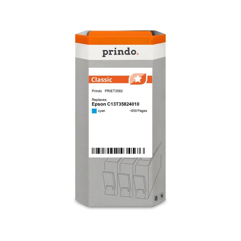 Prindo Classic ciano Cartuccia d'inchiostro PRIET3582