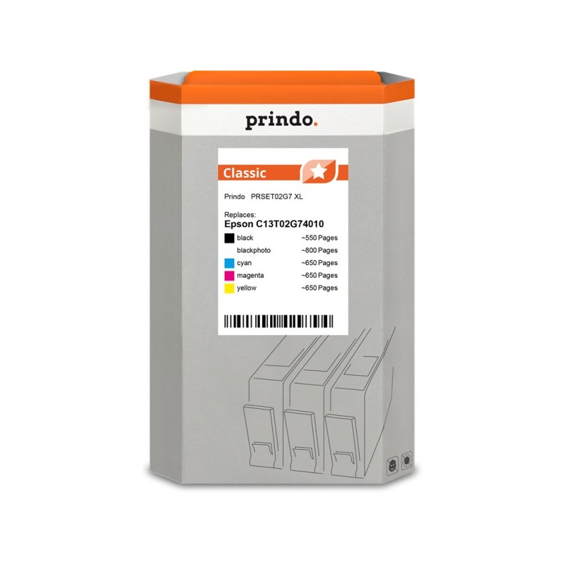 Prindo Classic XL Multipack nero / Nero (Foto) / ciano / magenta / giallo (PRSET02G7)