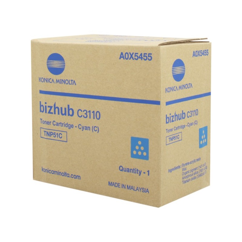 ORIGINAL Konica Minolta TNP51C ciano toner (A0X5455)