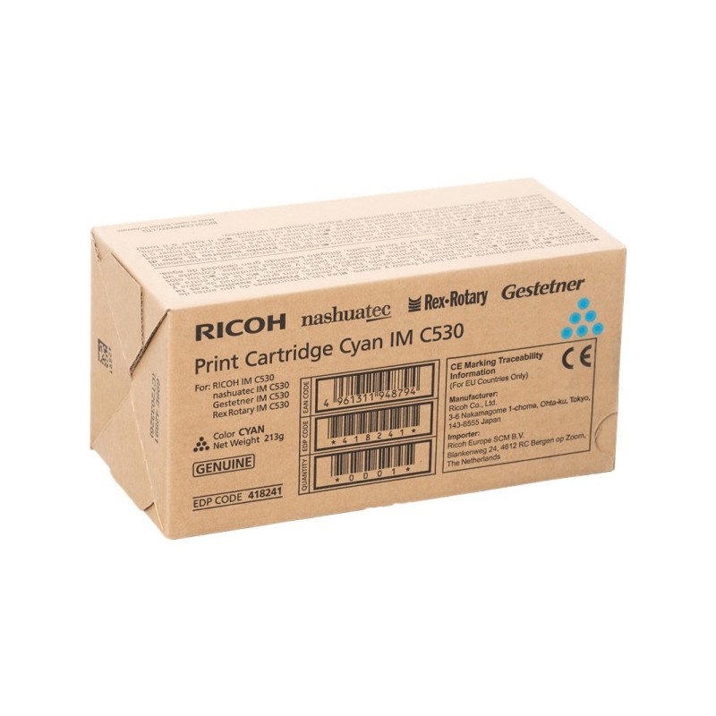 ORIGINAL Ricoh IM C530C ciano toner (418241)