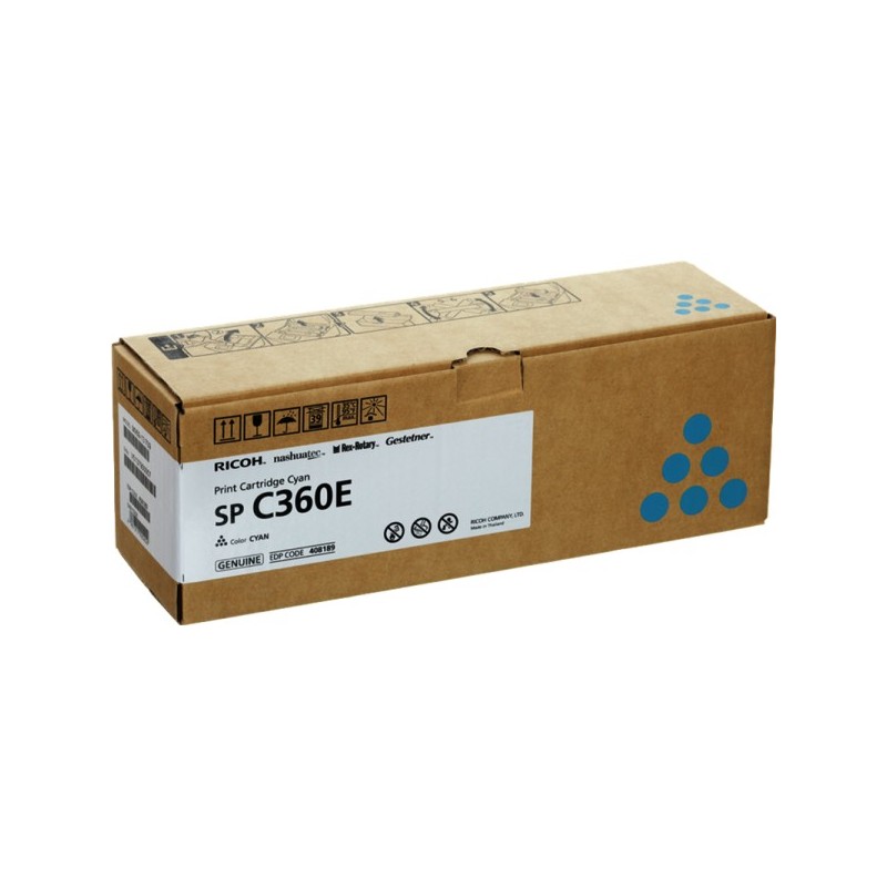 ORIGINAL Ricoh SP C360EC ciano toner (408189)