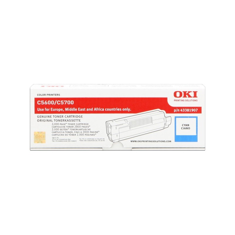 ORIGINAL OKI 43381907 ciano toner