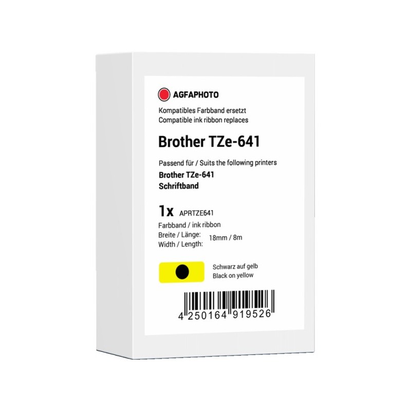 Agfa Photo APRTZE641 Nastro Nero su giallo