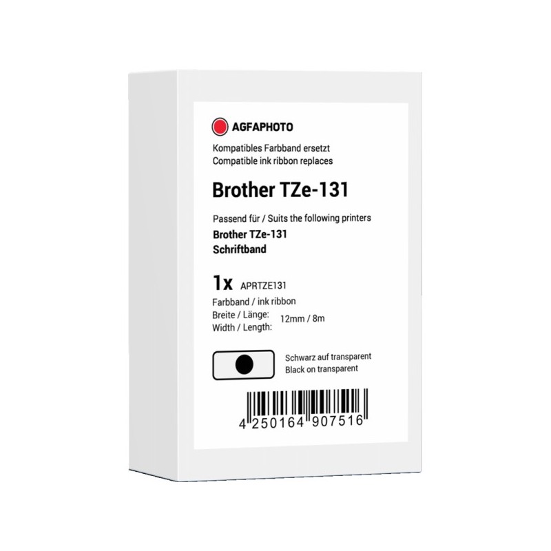 Agfa Photo APRTZE131 Nastro Nero su trasparente