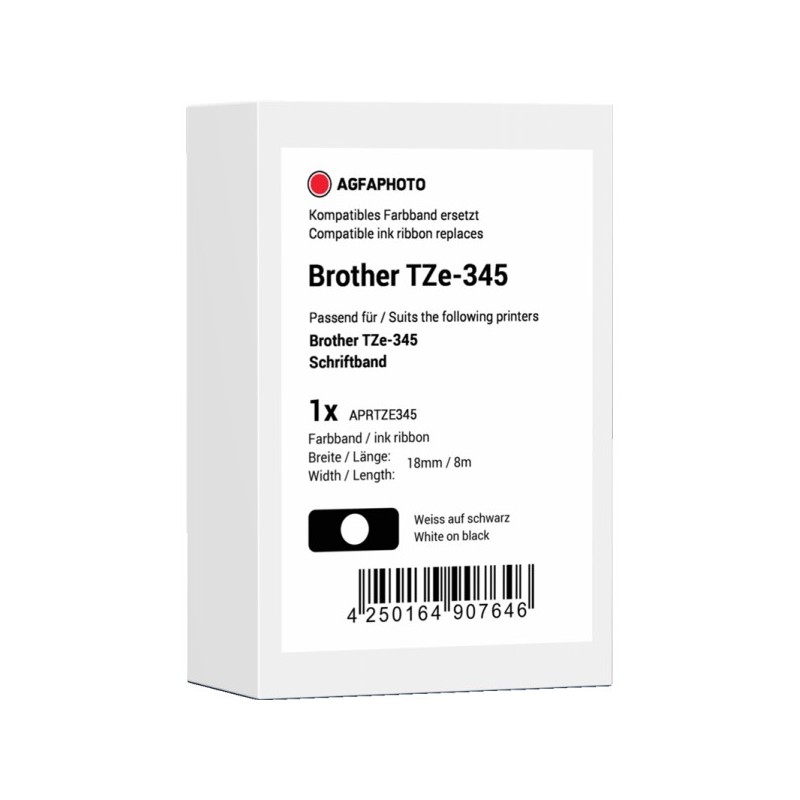Agfa Photo APRTZE345 Nastro Bianco su nero