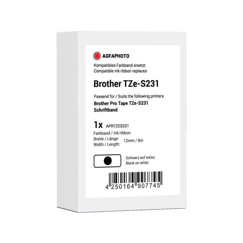 Agfa Photo APRTZES231 Nastro Nero su bianco