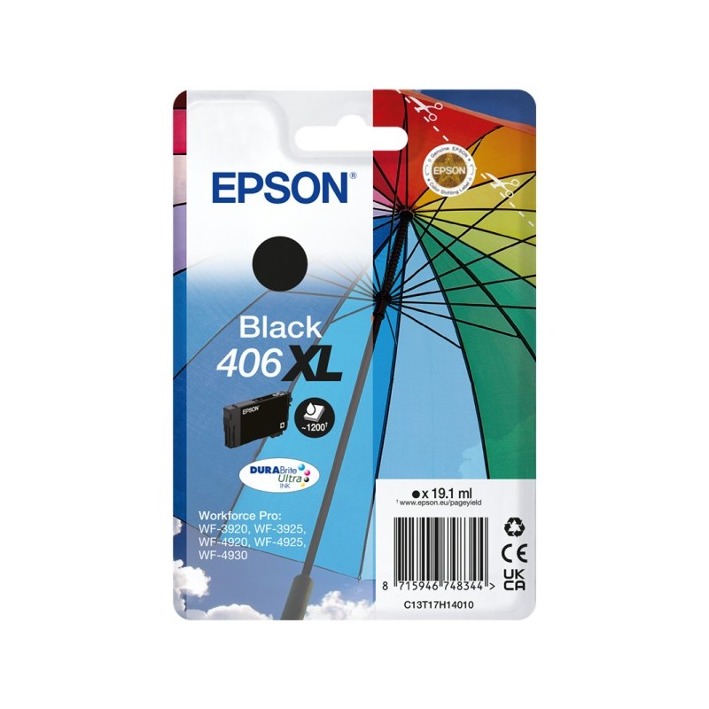 ORIGINAL Epson 406 XL nero Cartuccia d'inchiostro C13T17H14010