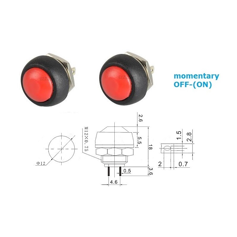 Daier switch PBS-33B-RED