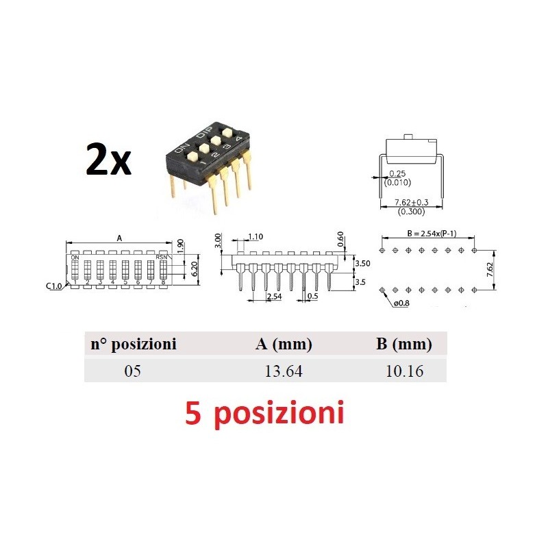 Dip Switch 5 positions